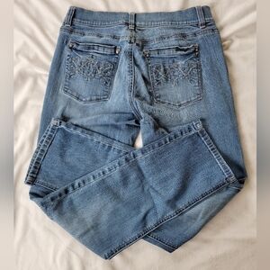 WHBM Noir indigo low rise slim ankle jeans 6